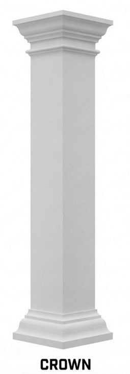 Built PVC Column Fully Assembled with Wood Post (Multiple Sizes)