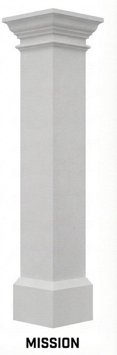 Built PVC Column Fully Assembled with Wood Post (Multiple Sizes)
