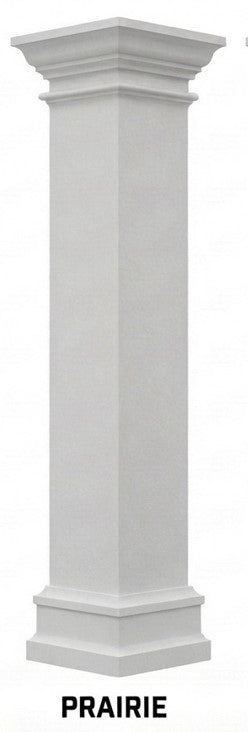 Built PVC Column Fully Assembled with Wood Post (Multiple Sizes)