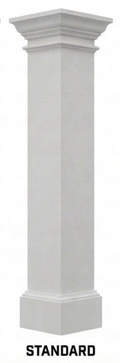 Built PVC Column Fully Assembled with Wood Post (Multiple Sizes)
