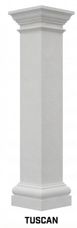 Built PVC Column Fully Assembled with Wood Post (Multiple Sizes)