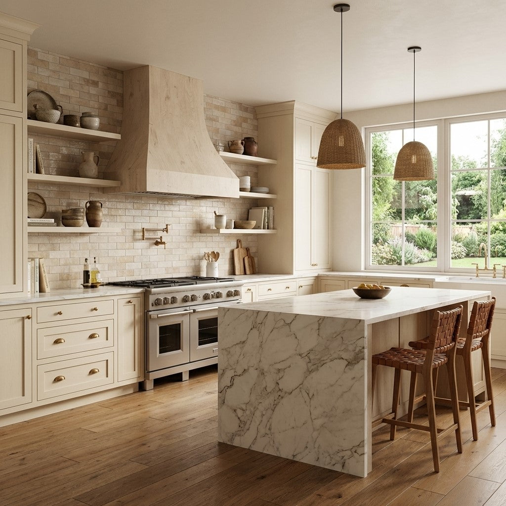 Curved Without Trim Wood Range Hood with 390 CFM Ventilation - Handcrafted Unfinished (Multiple Sizes)