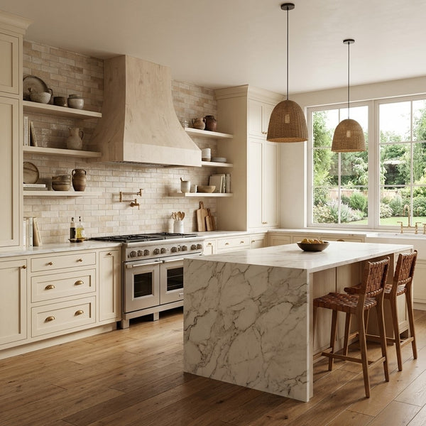 Curved Without Trim Wood Range Hood with 390 CFM Ventilation - Handcrafted Unfinished (Multiple Sizes)