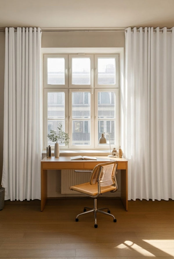 White Line Blackout Decorative Drapes