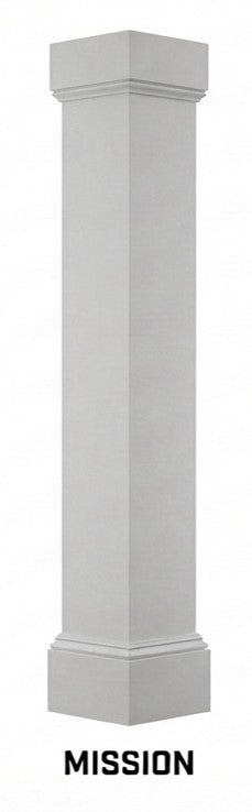 8x8 complete PVC column with mission capital and mission base
