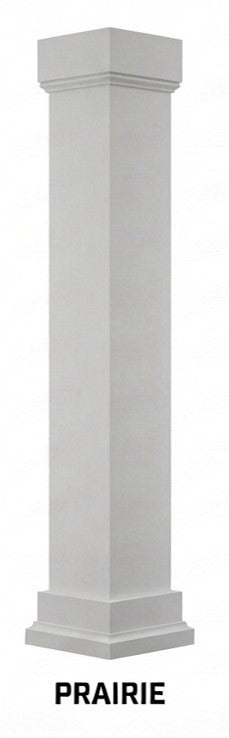 8x8 PVC column assembly with mission capital and prairie base
