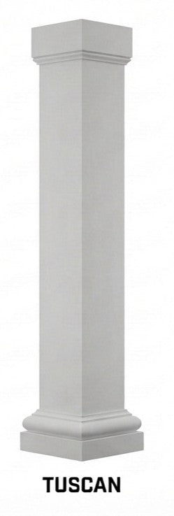 8x8 complete column with mission capital and tuscan base
