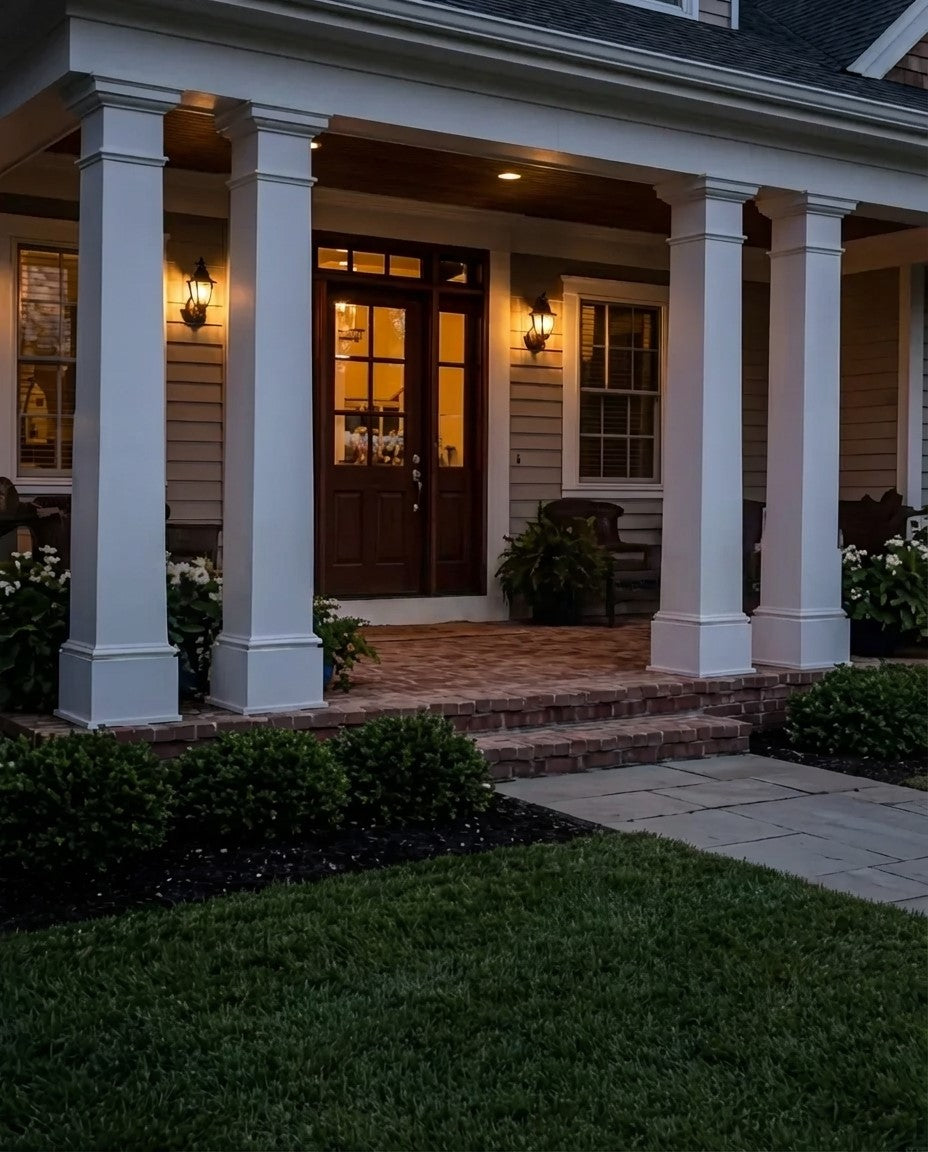 Complete assembled PVC columns with wood post - multiple sizes available

