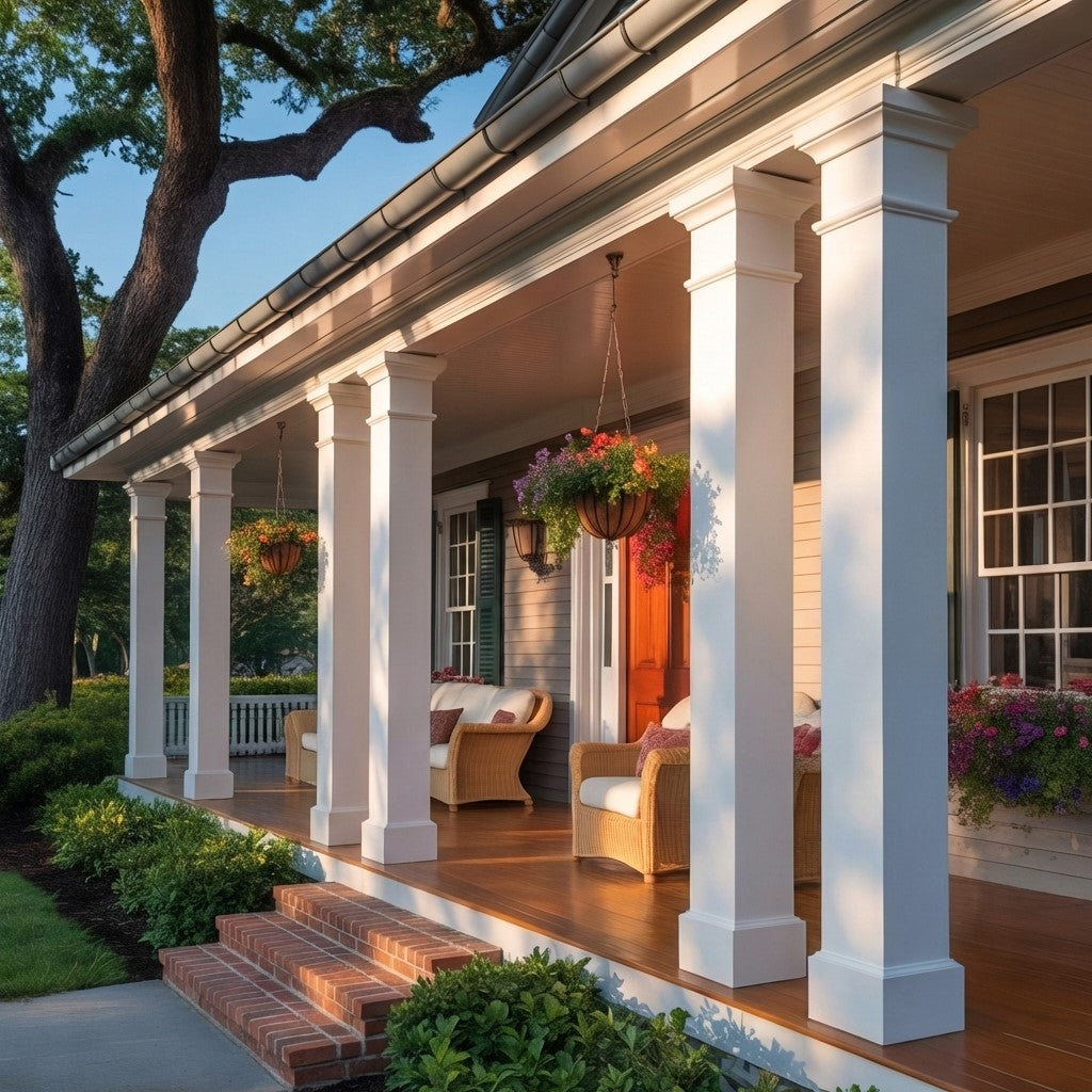 Complete PVC column assembly showing all capital and base style options
