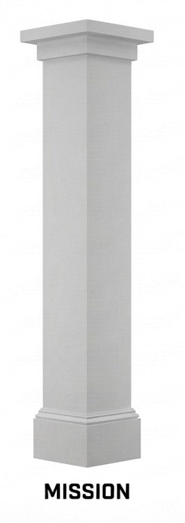 6x6 complete PVC column with prairie capital and mission base
