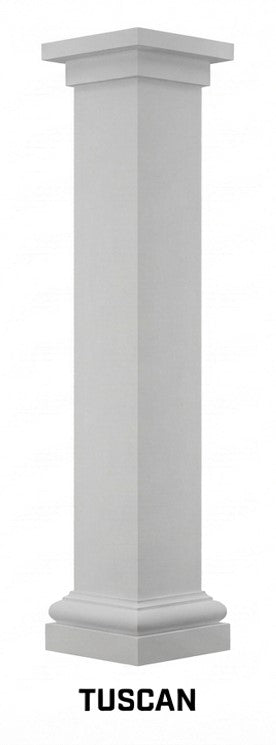 6x6 complete column with prairie capital and tuscan base
