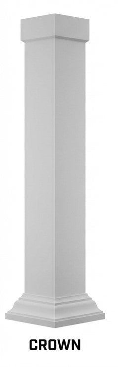 6x6 assembled PVC column with standard capital and crown base
