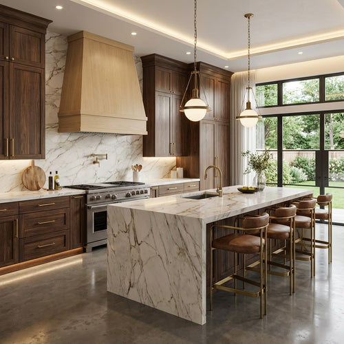 Tapered wood range hood - modern sleek design unfinished wood
