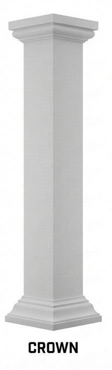 10x10 assembled column with tuscan capital and crown base
