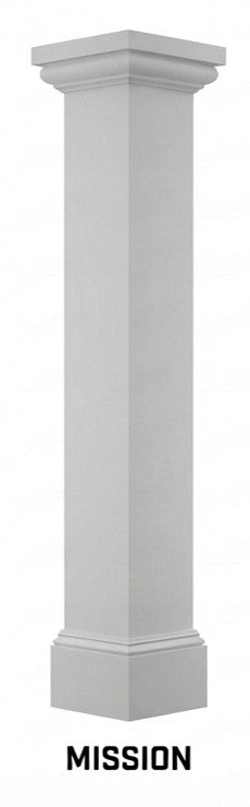 10x10 complete PVC column with tuscan capital and mission base
