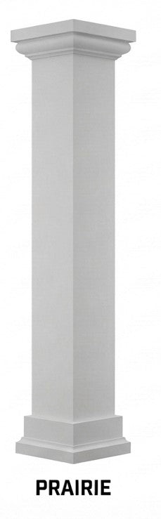 10x10 PVC column assembly with tuscan capital and prairie base
