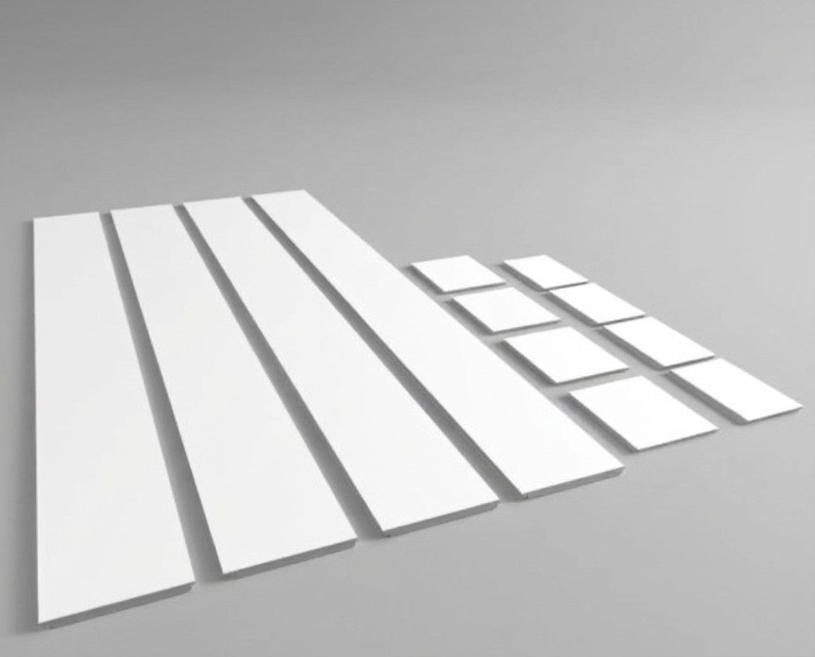 Exploded view of standard PVC column wrap assembly with all components
